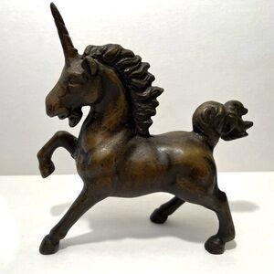 Vintage Otagari Made In Japan OMC Cast Iron Unicorn Heavy Bronze Wash Figure